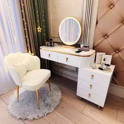 Small apartment makeup table Light luxury net celebrity ins wind Nordic makeup table Bedroom modern simple storage cabinet one