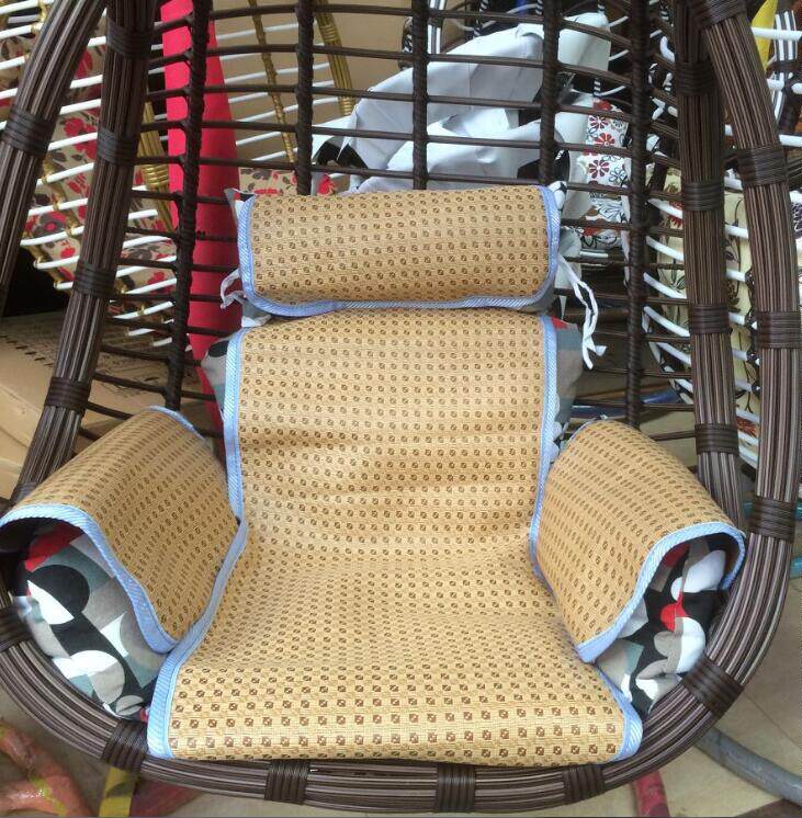 Balcony hanging chair cool straw mat cushion hanging basket straw mat woven summer mat summer cradle cushion outdoor swing accessories