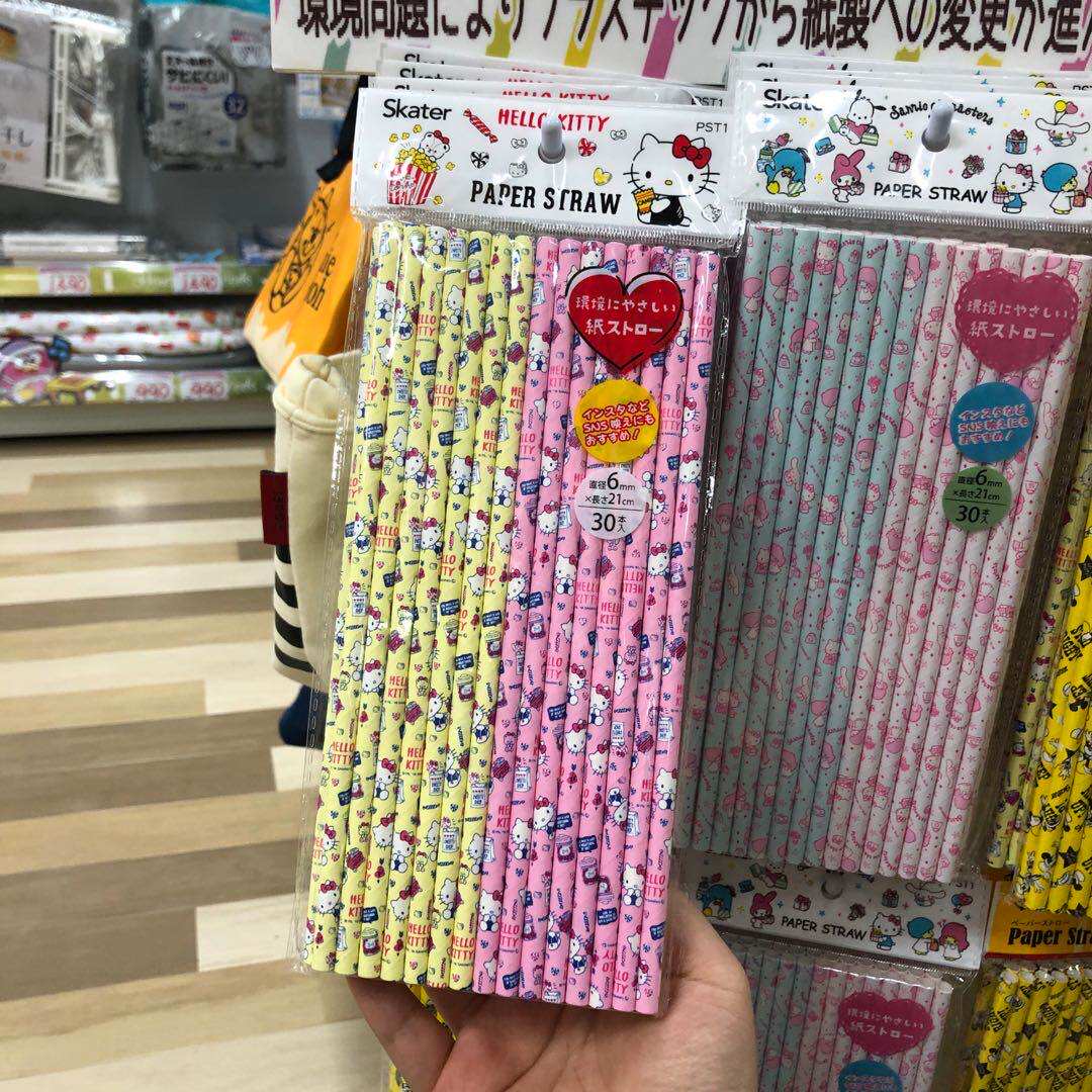 Коктейльные трубочки 日本迪士尼米奇米妮三眼仔一次性果汁牛奶饮料环保纸质吸管30根