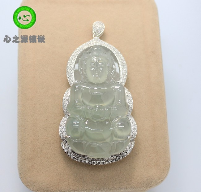 (Xingjia Workshop) Jade Guanyin Pendant Personalized Custom K Gold Inlay 101980