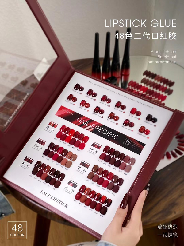 Danzhihe 48-Color Lipstick Gel New Nail Polish Gel Cherry Red New Year Red Brightening Trendy Color Nail Salon Opening Danzhihe 48-Color Lipstick Gel New Nail Polish Gel Cherry Red New Year Red Brightening Trendy Color Nail Salon Opening