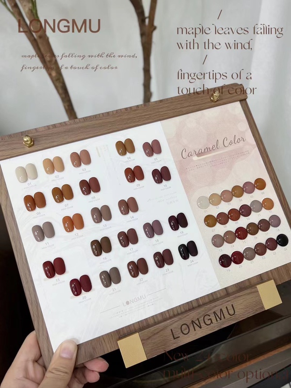 Longmu Nail Polish Gel 2023 New Red Caramel Morandi Sparkling Diamond Glitter Nail Art Set