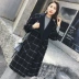Áo khoác cashmere hai mặt của mùa thu và mùa đông ở Hoa Kỳ và mùa thu mới là một dải áo khoác len dài kẻ sọc len len Áo len lót đôi