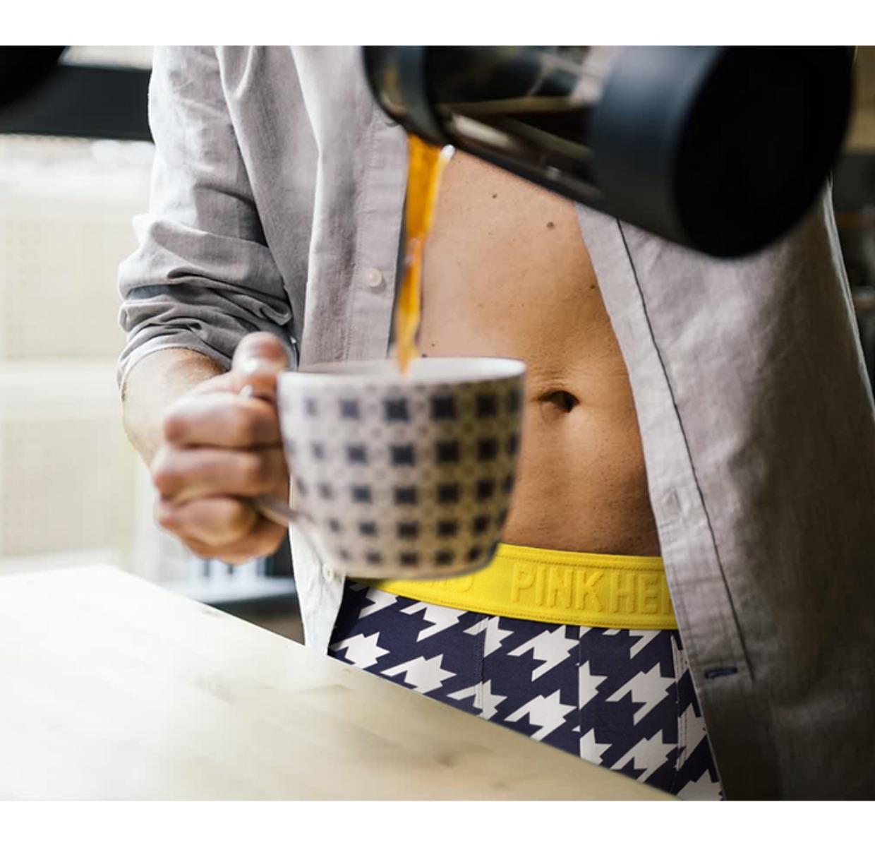 Quần lót nam cotton mùa hè Quần mid-eo Eo Giáo hoàng Sóng Houndstooth In Quần cotton Quần short nam mẫu quần sịp nam đẹp