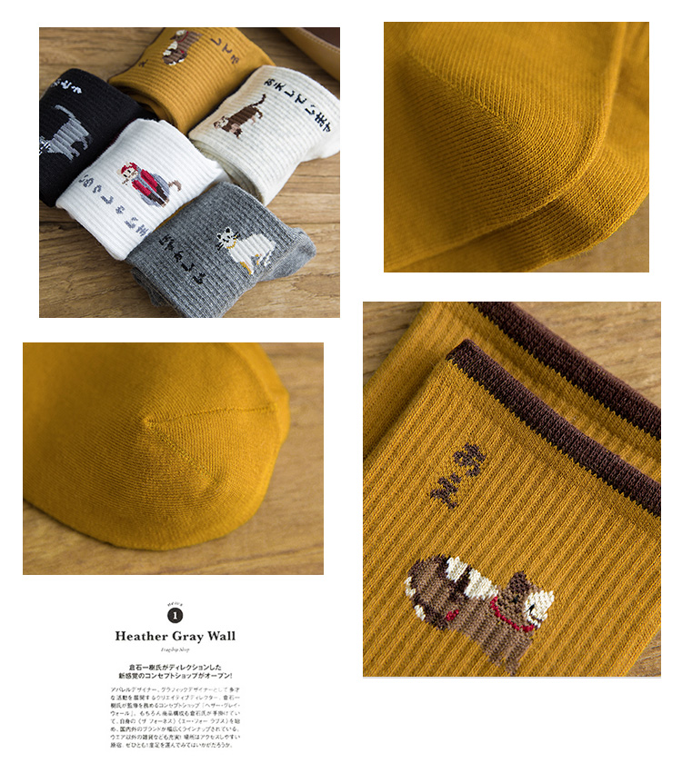 Vớ mùa thu nữ cotton ống vớ Phiên bản Hàn Quốc của nữ học sinh vớ nữ hoạt hình dễ thương vớ mèo con thủy triều hoang dã vớ y khoa