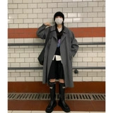 Демисезонное длинное шерстяное пальто, куртка, в корейском стиле, подходит для подростков, изысканный стиль, в британском стиле