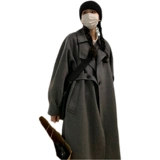 Демисезонное длинное шерстяное пальто, куртка, в корейском стиле, подходит для подростков, изысканный стиль, в британском стиле