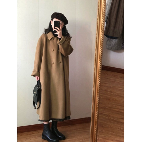 Шерстяное пальто, демисезонная зимняя куртка, подходит для подростков, увеличенная толщина