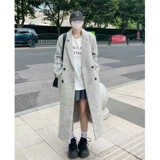 Демисезонное длинное шерстяное пальто, небольшая куртка, подходит для подростков, увеличенная толщина