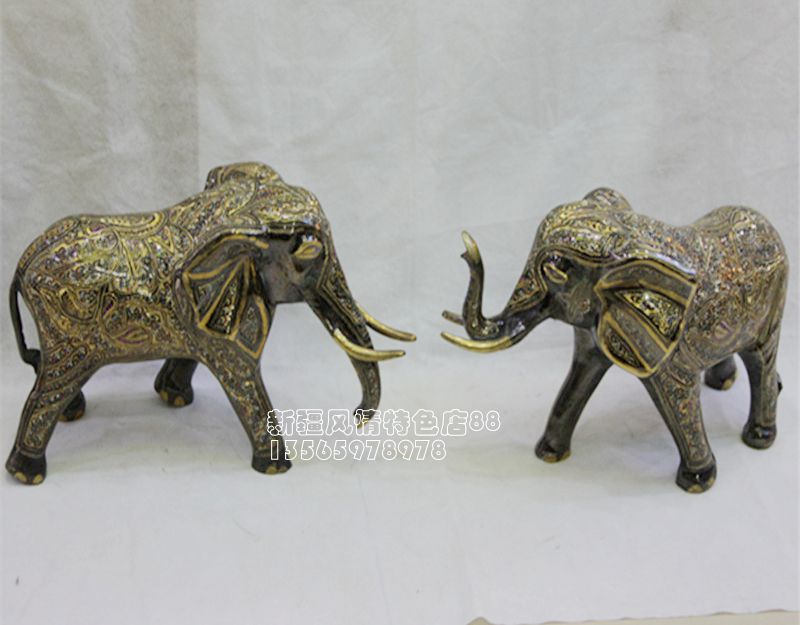 Bringing money like Pakistan bronze bronze bronze elephant Jixiang ornaments elephant handmade bronze elephant