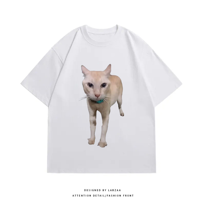 Ugly Orange Is the World's Number One Cute Cat Emoji, Short-Sleeved T-Shirt Tops for Male and Female Students, New Summer Style