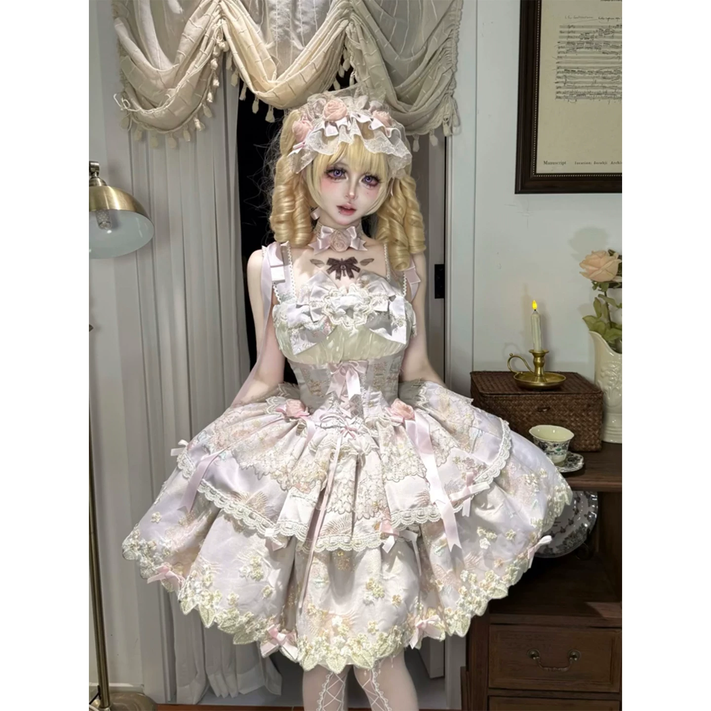 Подлинное милое платье с бантом, стиль Lolita, Lolita Jsk