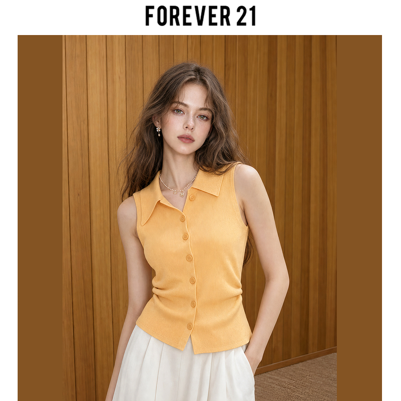 Forever 21 Yellow 2026 Summer New Sweater Women's Clothing with a High-Quality Korean Style and a Premium Feel