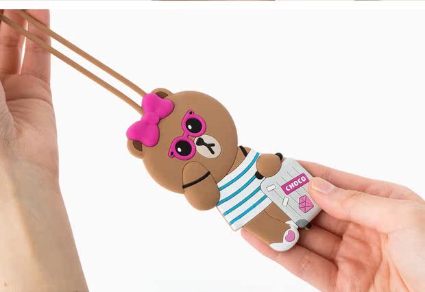 Hàn Quốc mua Brown Bear Qiu Choco hành lý chống mất thẻ hành lý tag thẻ du lịch thẻ mặt dây chuyền túi - Phụ kiện hành lý ổ khóa mật mã mini