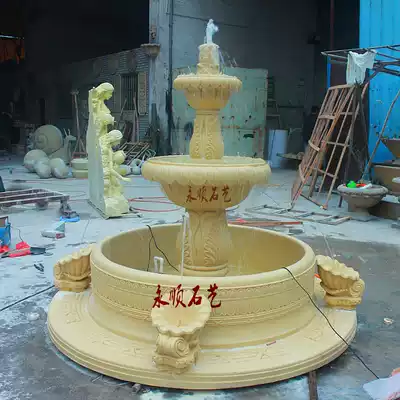 Sandstone sculpture sandstone relief Garden community Hotel decoration landscape shell large Fountain Fountain