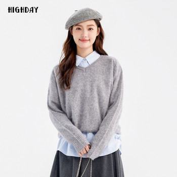 Xuanri sheep wool v-neck knitted sweater