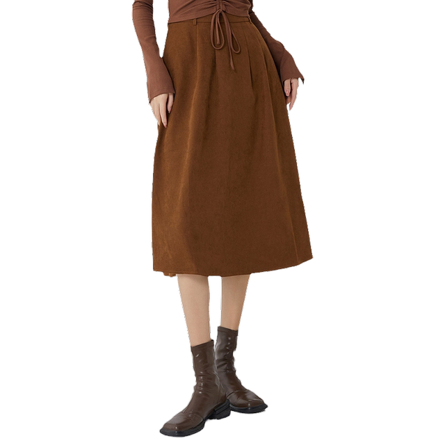 Xuanri a-line skirt with pocket design high waist skirt