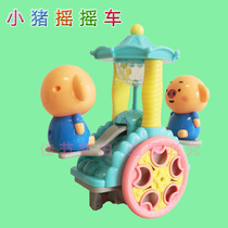 Boy Electric Cartoon Toy Baby Sound light Rocking Car with concert glowing Piggy playing seesaw toy