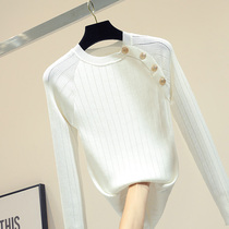 Long-sleeved outer wear pullover sweater womens early spring 2020 new slim slim all-match bottoming sweater top trend