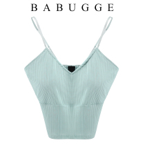 Korean version tennis red ins sashimi vest woman sashimi with slim sexy dew back slats bottom blouses 20 Summer new