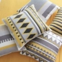 Phong cách Bắc Âu màu vàng bông thêu đệm sofa trang trí gối phòng ngủ tựa lưng phòng mẫu mới Chăn gối văn phòng 2 trong 1
