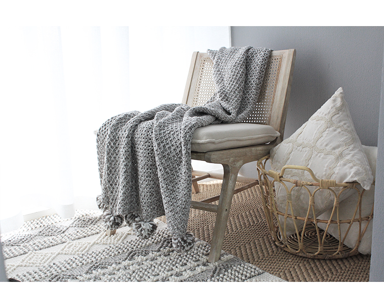Các mô hình phòng mới Bắc Âu phong cách tối giản Sphere đan len chăn sofa chăn mền chăn bìa mùa thu và mùa đông giải trí mền trang trí - Ném / Chăn chan long cuu nhat