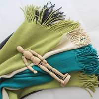 New chăn hè nap INS đan Bắc Âu sofa nhỏ giản dị sọc chăn màu thảm phòng mô hình trang trí - Ném / Chăn mền nhung