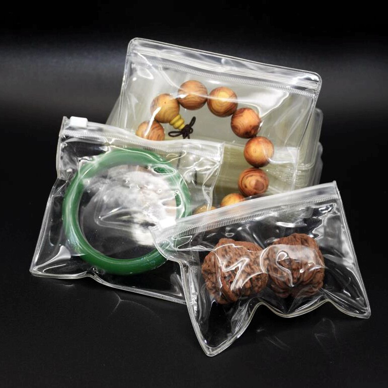 High transparent text play sealed bag jewelry bag self-sealed bag zipper bag plastic-sealed Buddha beads Bodhi sealed bag dish bead bag