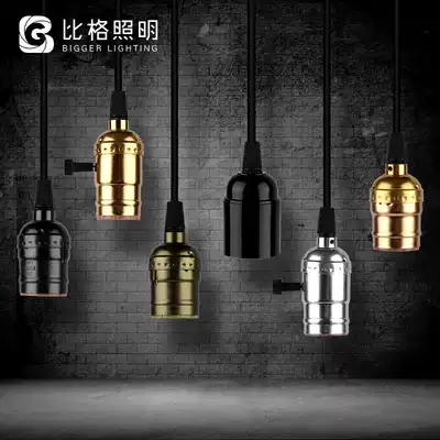 Edison antique chandelier E27 Large screw mouth bar Teahouse retro lamp holder with wire hanging line with chandelier lamp holder