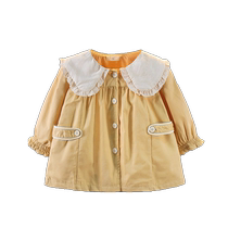 Girls windbreaker jacket autumn 2024 new Korean style childrens long-sleeved tops foreign style British style baby spring and autumn