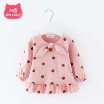 6-12 months baby girl spring long sleeve Western style top 1-2-3 years old girl spring childrens T-shirt baby clothes