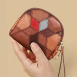 Картхолдер, кошелек, маленькая кожаная небольшая короткая изысканная ключница, из натуральной кожи