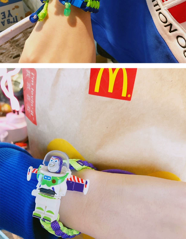 Khối Buzz Light Years Bracelet in lưới màu đỏ với thiết kế thích hợp rung động dệt thủ công dây đôi tay dây nữ - Vòng đeo tay Clasp đá thạch anh tóc vàng