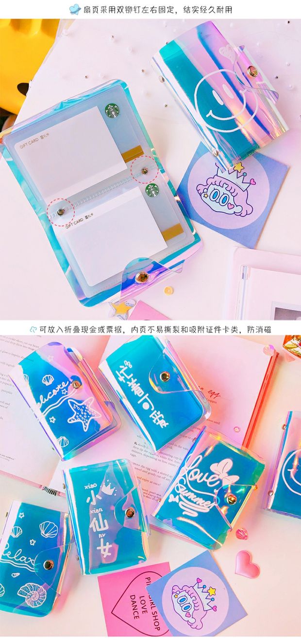 Nhật Bản Harajuku laser tươi sinh viên gói thẻ đơn giản cô gái tàu điện ngầm truy cập giao thông thẻ bảo vệ thẻ chủ thẻ bộ ví pedro