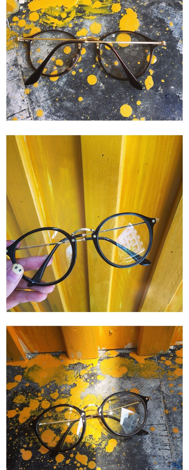 Thời trang Hàn Quốc retro kim loại đơn giản cặp vợ chồng hoang dã mềm mại Nhật Bản kính râm cận