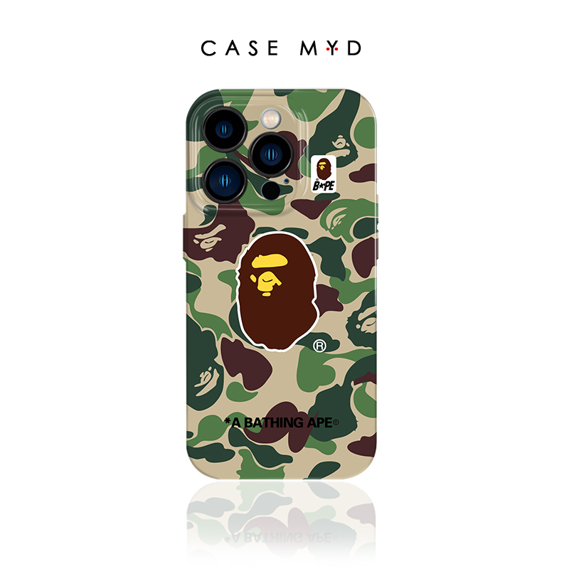 Personalized Street Style Protective Case Suitable for Apple 16 15 12 11 Phone Cases, Xiaomi 14, Mate 70P, 60, 50, 40, Honor 200, K80, iPhone 13 Pro Max, Camouflage Ape Head Design