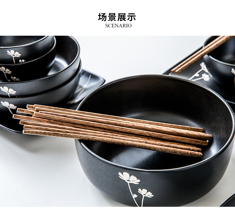 This porcelain household creative wings 10 pairs of wooden chopsticks and kitchen supplies Japanese immediately antiskid hotel hotpot chopsticks
