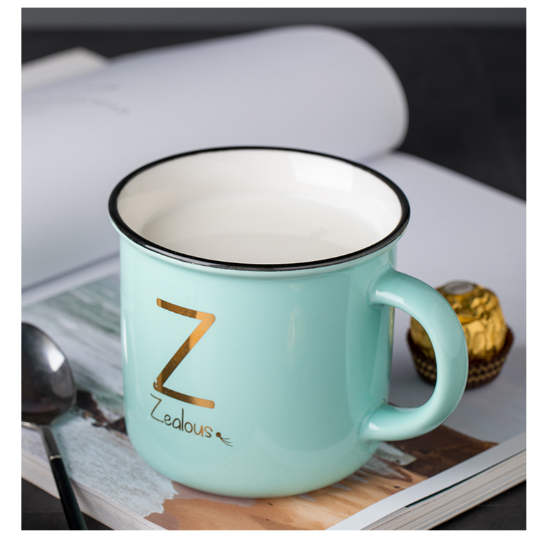 Creative surname ceramic couples mark cup coffee cup home office milk cup ultimately responds cup cup men and women