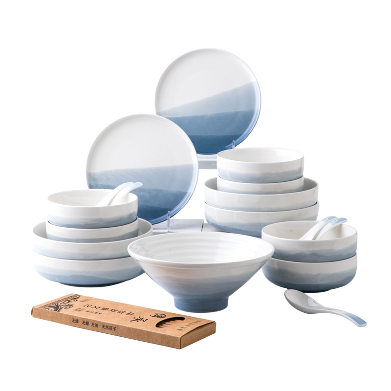 Porcelain leisurely continental one food bowl chopsticks tableware use under a delicate dishes tableware suit dish food