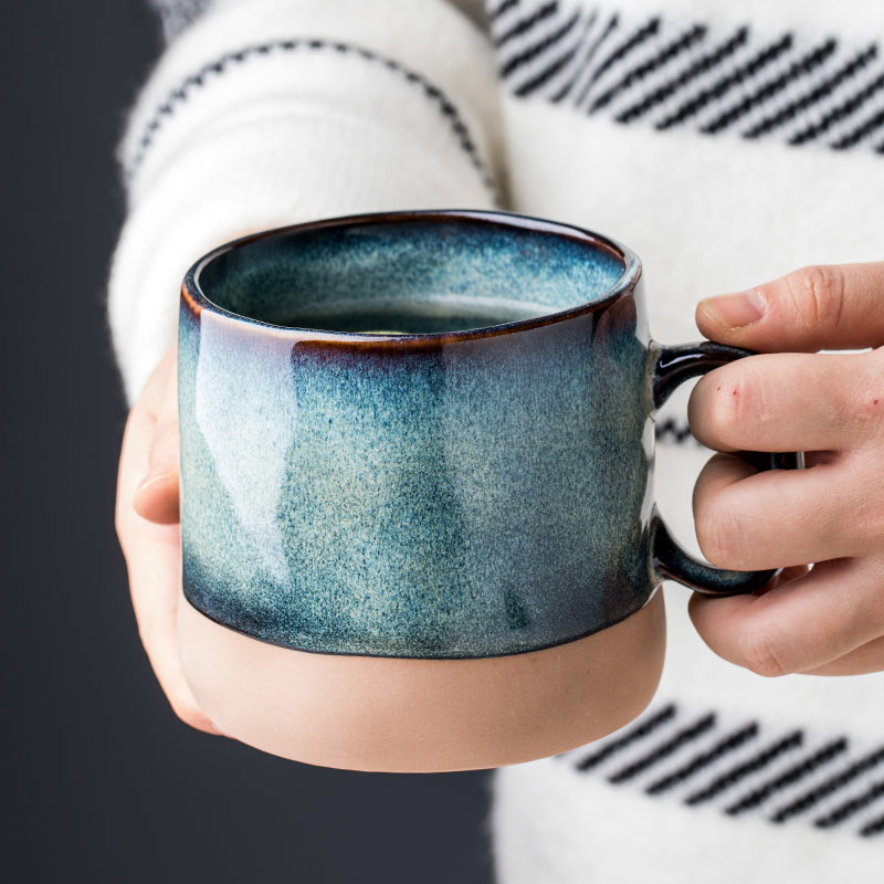 Porcelain leisurely high - capacity ceramic cup Europe type large mugs move retro household glass cups of coffee cup