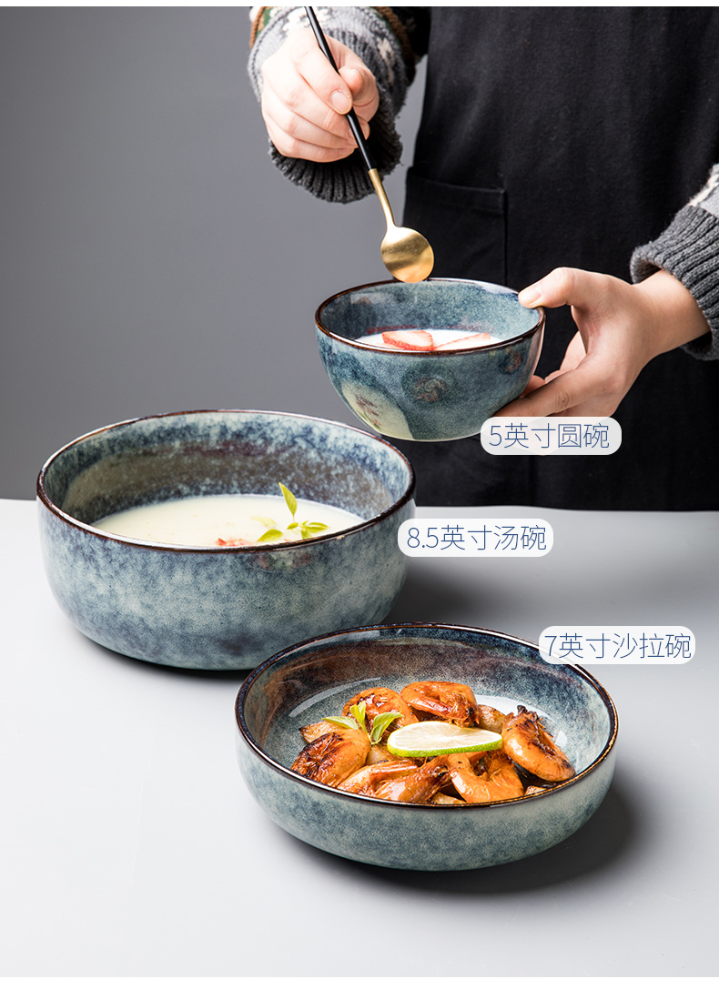 This porcelain creative household ceramic bowl of rice bowls nice 5 inches porringer ins contracted eating small bowl