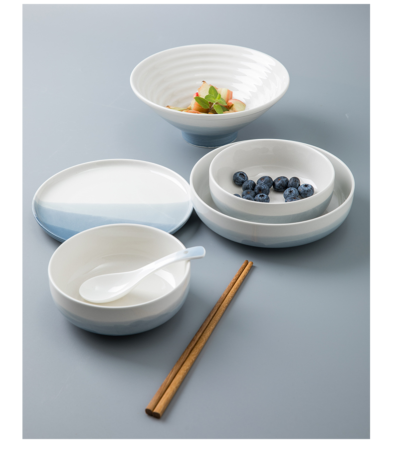 Porcelain leisurely continental one food bowl chopsticks tableware use under a delicate dishes tableware suit dish food