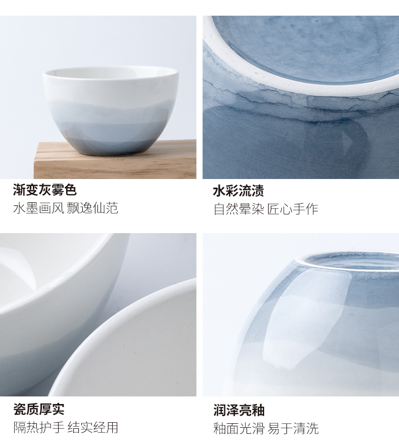 The Nordic ins creative ceramic bowl to eat rice bowl contracted wind small pure and fresh and beautiful tableware ultimately responds soup bowl a single small bowl