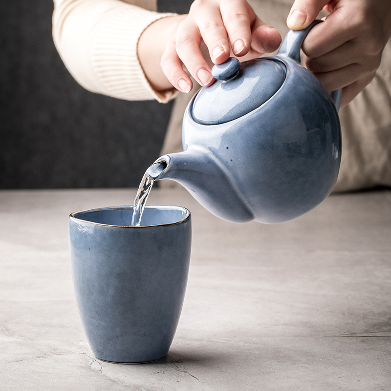 Household ceramics little teapot single Nordic cool retro single pot of tea kettle creative simple quietly elegant tea kettle