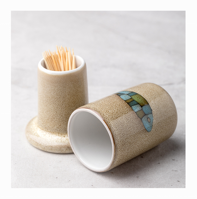 Porcelain creative toothpicks can leisurely domestic cartoon toothpick box contracted fashion toothpick bucket of ceramic European - style toothpicks extinguishers