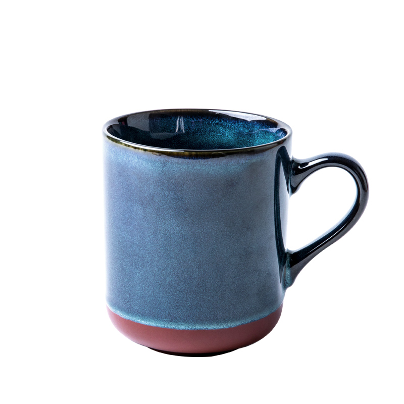 This porcelain keller large capacity move ceramic cup upset blue coffee cup creative cup home