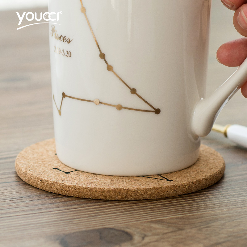 Youcci porcelain creative lawsuits leisurely zodiac picking cups of form a complete set of move mark cup cup mat ceramic cup mat
