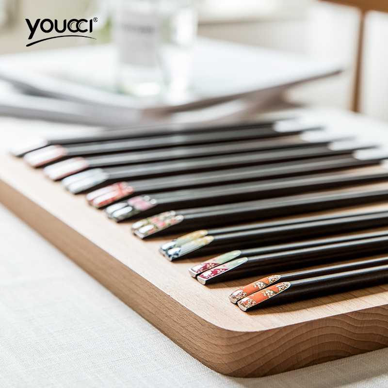 youcci household cherry wood chopsticks single pack A pair of personalized Japanese creative tableware chopsticks set