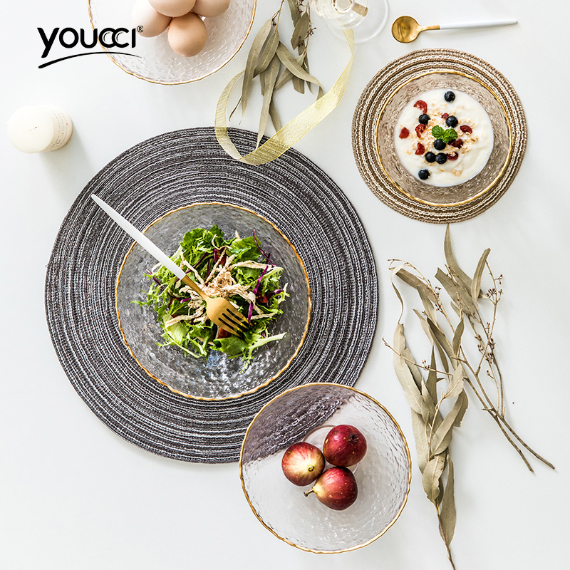 Youcci porcelain Japanese table mat leisurely household ramie pot insulation mat mat cup mat bowl plate mat circular western - style food