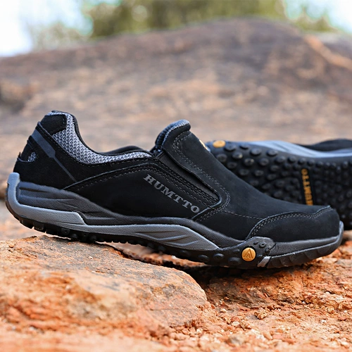 Альпинистская демисезонная износостойкая нескользящая спортивная обувь подходит для пеших прогулок для отдыха, из натуральной кожи